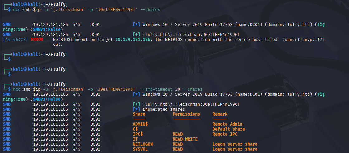 Netexec SMB enumeration